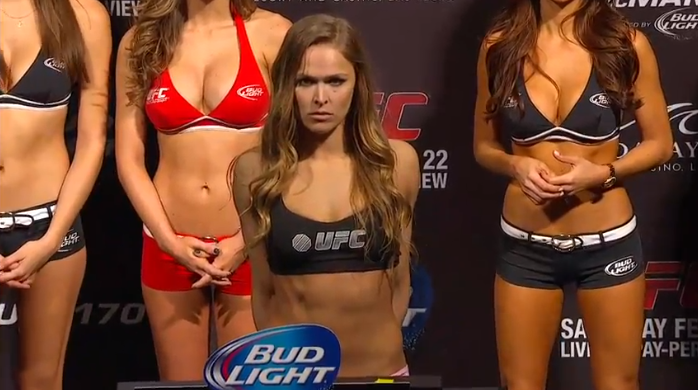 Ronda Rousey finishes Sara McMann in the first round.