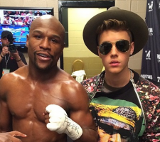 Mayweather with his water boy.